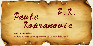 Pavle Kopranović vizit kartica